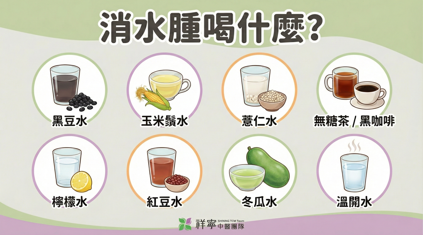消水腫喝什麼?推薦黑豆水、紅豆水與薏仁水等8種天然利尿飲品。